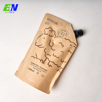 Pochettes d'emballage de liquide pochette de bec verseur en papier Kraft écologique 50ml 100ml 200ml 300ml pochette de bec biodégradable