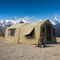 Tenda Camping Outdoor Berbingkai Kapas Anti Air 210g, Tenda Glamping Tiup