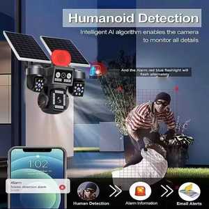 Nouvelle arrivée HiEasy AOV Caméra 4 objectifs 20MP Sécurité 6 moteurs Enregistrement 24h/24 et 7j/7 Caméra IP 4G Sim 3PTZ Caméra solaire AOV - Product Image 6
