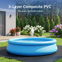 Aufblasbarer PVC-Pool für Draußen Runde Form Mehrere Größen Familiennutzung für Garten & Hinterhof
