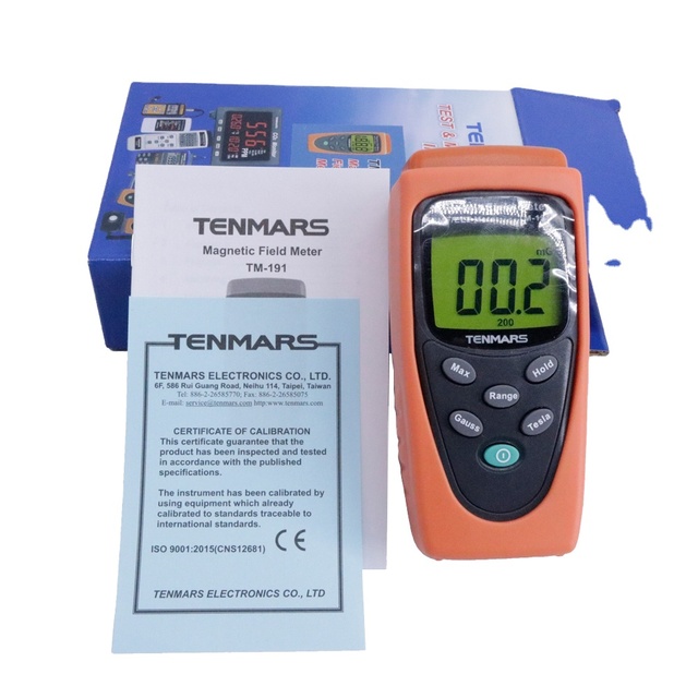 Tenmars TM-191 Digital EMF Meter Magnetic Field Gauss Meter Low Frequency(ELF) Tester of 30 to 300Hz