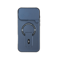 Coque de téléphone portable professionnelle unie en TPU+PC, toucher agréable, antichoc, avec support intégré et cache-caméra coulissant