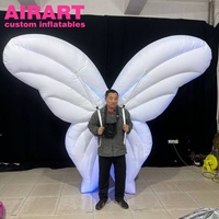 Costume de papillon gonflable blanc de taille adulte avec lumière du fabricant Airart
