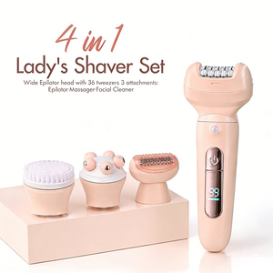 Épilateur rasoir imperméable IPX7 à 2 vitesses, brosse faciale, masseur facial, exfoliant corporel, épilateur pour femmes - Product Image 1