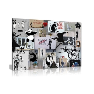 Poster di stampa con immagine di decorazione per la casa di arte della parete di Banksy & Damien Hirst moderna tela astratta - Product Image 3