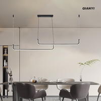 Luxueux lustre suspendu en aluminium Table à manger îlot de cuisine 18w 3CCT Long linéaire moderne LED suspension