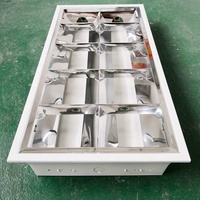 Plafonnier à grille LED T8 2X9W 2X18W avec diffuseur à lamelles 30x60 300x600 avec alimentation de secours Lifud