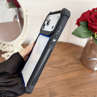 Coque de téléphone élégante à couleurs contrastées, dos transparent anti-rayures, coque antichoc à coussin d'air aux quatre coins pour Honor 600 Lite/X7d/X9d
