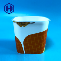 Mantequilla corporal de nueces de cacao congeladas con cacao, coco, maní, karité, bañera IML, recipiente de helado de plástico para servir y almacenar