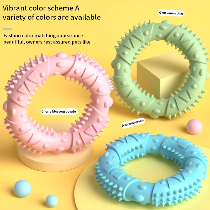 Indestructible Rubber Pull Ring Dog Chew Toy For Aggressive Chewers