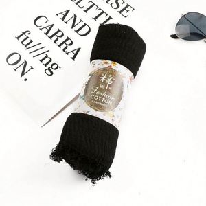 Wholesale New Autumn/Winter Crimped Polyester Solid Hijab Breathable <b>Sunscreen</b> Shawl for Women Scarf Muslim - Product Image 3