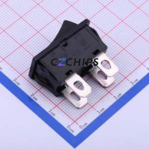 SDDJF30100 Rocker Switch Through hole Component (THT) Switch Concave Bend Solder Tab Black 16A - Product Image 2