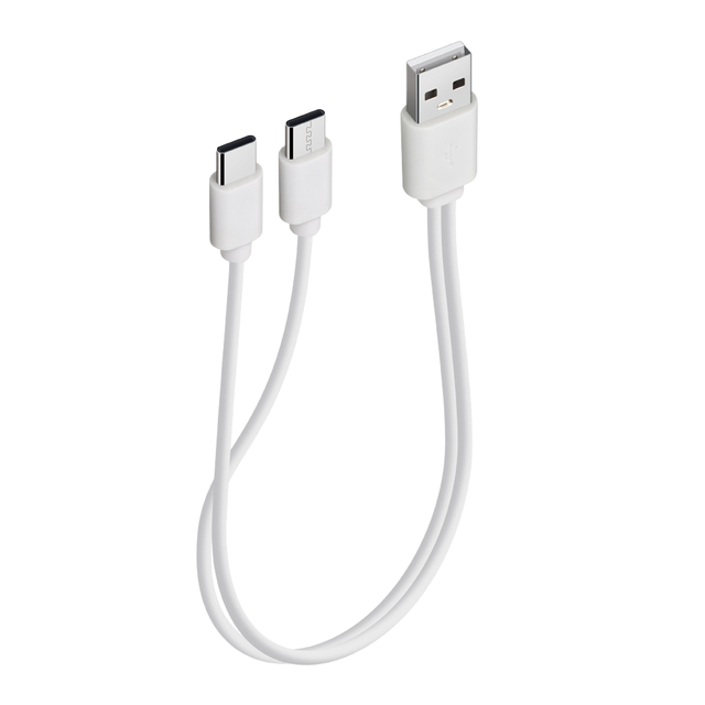 ROHS Pure Copper 2-in-1 Double Type-C USB to Type-C 30cm PVC Jacket Charging Cable for Android