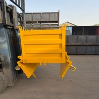 Bac à ferraille basculant auto-déchargeur pour chariot élévateur, grande capacité, multi-prises de levage, haute capacité de charge, pour le recyclage des déchets d'usine de fabrication