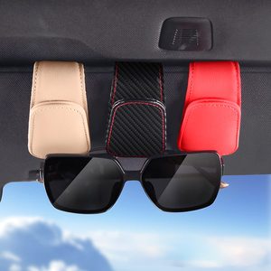 Clip pour lunettes de voiture, multifonction, intégré, en cuir durable, portable, pour lunettes de soleil, porte-documents, porte-billets, accessoire d'intérieur de voiture - Product Image 6