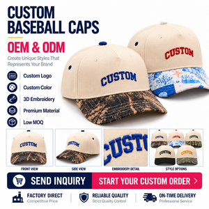 Casquette de baseball personnalisée avec bouton contrastant, visière corail océanique, logo en relief sur le devant, vente en gros, beige, streetwear décontracté pour femme - Product Image 2