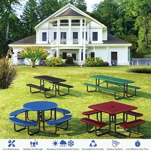 Nhà Máy Tùy Chỉnh Dã Ngoại Bảng Băng Ghế Dự Bị Kim Loại Vuông Ăn Thép Dã Ngoại Bảng Với Ô Lỗ Hiện Đại Kim Loại Dã Ngoại Bảng - Product Image 6