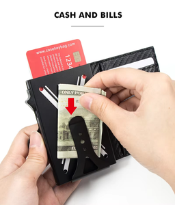 Custom Brand Pop Out carbon fiber <b>Wallet</b> <b>Card</b> <b>Holder</b> Tarjetero Hombre ID <b>Card</b> <b>Holder</b> <b>Wallet</b> - Product Image 3
