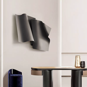 Artisanat métallique, art moderne, couleur personnalisée, taille, <span class=keywords><strong>décoration</strong></span> murale en métal abstrait irrégulier en ruban 3D, <span class=keywords><strong>décoration</strong></span> intérieure - Product Image 4