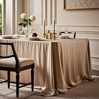 Nappe rectangulaire épaisse en satin de soie brocart, couleur unie, personnalisable, haut de gamme, luxe léger, pour hôtels