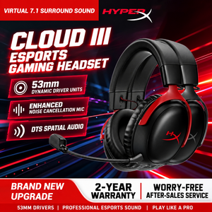 HyperX 2 Extremely Unknown <span class=keywords><strong>Cloud</strong></span> III Over-Ear CSGO Delta Kabelgebundene und Kabellose Gaming-Kopfhörer Hi-Fi 7.1 Aktive Geräuschunterdrückung - Product Image 1