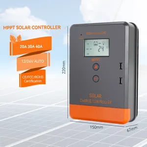 PowMr en stock 20A 30A 40A régulateur de contrôleur de panneau solaire 12V 24V contrôleur de Charge MPPT pour système solaire