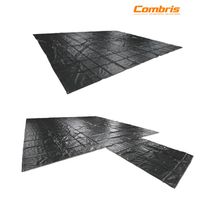 (3 Piezas) Lona Negra para Camión de Plataforma con Bolsas de Aire/Paracaídas - Vinilo de 14 oz en la Parte Superior y 6' de Caída con Pieza Final de 20' x 20' y Pieza Central de 20' x 18'