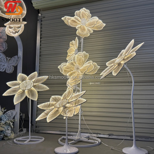 โคมไฟดอกบัว LED ดีไซน์ใหม่ สวยหรู สีทอง พร้อมฐานตั้ง ใช้ตกแต่งทางเดิน - Product Image 4