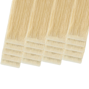 Máquina de extensiones de cinta de pelo virgen ruso Trama doble Invisible Largo rizado y estilos de ondas naturales Todos los colores adecuados - Product Image 2