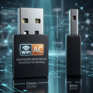 ELE-GATE WiFi AC 600M อะแดปเตอร์ USB การ์ดเครือข่ายไร้สายแบบดูอัลแบนด์สำหรับแล็ปท็อปพีซี - Product Image 1