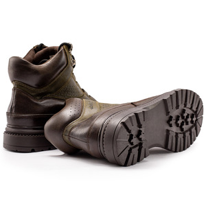 Retro <strong>Work</strong> <strong>Boots</strong> Men's First Layer Cowhide Round Head Winter Mid-calf Anti-slip Wear-resistant Outdoor Rubber Outsole - Product Image 4
