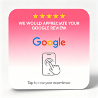 Panneau de table en PVC personnalisé Syno Brand NFC pour avis Google, impression offset laminée 5 étoiles avec film de revue, directement de l'usine pour entreprises