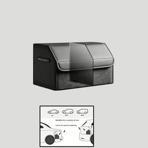 Customizable Leather Car Trunk Organizer Bag Classic Design Foldable <b>Folding</b> Rectangle Size <b>Storage</b> <b>Box</b> Custom Logo - Product Image 3