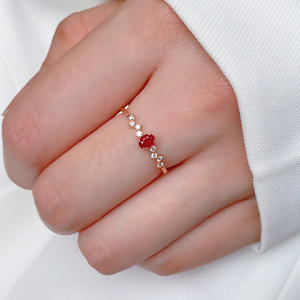 Cincin Batu Permata Ruby Zircon Perak Sterling 925 yang Anggun, Cincin Pertunangan/Pertunangan/Pernikahan yang Dipersonalisasi, Hadiah untuknya - Product Image 2