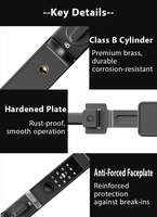 Serrure de porte à enroulement étanche WECOM en alliage d'aluminium, garantie 2 ans, empreinte digitale, mot de passe, stockage cloud, Wi-Fi activé, qualité supérieure
