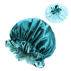 Nouveau Grand Bonnet de Nuit <span class=keywords><strong>en</strong></span> Satin Couleur Unie, Double Face Réversible, Designer pour Femmes, Couvre-Cheveux - Product Image 2