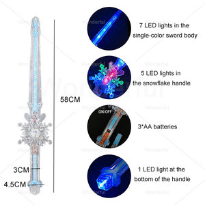 Bán buôn RGB pha lê bông tuyết LED <span class=keywords><strong>Light</strong></span>-up sabers dueling thanh kiếm sắc nét hàng rào âm thanh phát sáng xử lý vật liệu nhựa Flash - Product Image 6