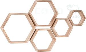 <span class=keywords><strong>Étagère</strong></span> hexagonale <span class=keywords><strong>murale</strong></span> en bambou pour chambre, bureau, salon, finition <span class=keywords><strong>bois</strong></span> <span class=keywords><strong>flotté</strong></span> - Product Image 4
