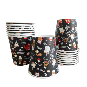 Gobelets en papier jetables écologiques en gros d'usine, personnalisables avec logo, gobelet en papier à paroi simple 6oz, gobelet à café en papier - Product Image 1