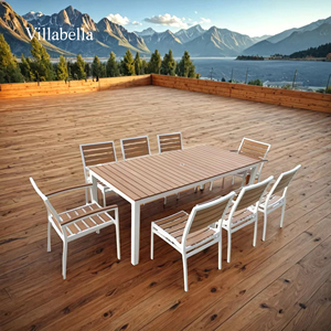 Ensemble de mobilier de jardin empilable pour l'extérieur, table et chaises pour villa, hôtel, restaurant, resort - Product Image 2