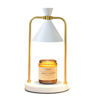 Lampe chauffe-bougie électrique en métal, écologique, à intensité réglable, lumière d'aromathérapie de chevet, décoration de chambre à coucher