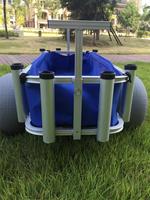 Carrito de playa de aluminio TC-2022 con ruedas de malla de 12 pulgadas, 4 soportes para cañas, carrito de pesca, carrito de herramientas, OEM para exteriores