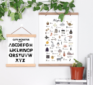 8 in Solid Oak <span class=keywords><strong>Canvas</strong></span> poster print Art Wall Hanging Display Hanger <span class=keywords><strong>con</strong></span> cornice in legno <span class=keywords><strong>con</strong></span> <span class=keywords><strong>stampa</strong></span> magnetica - Product Image 4