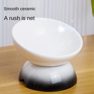 Yüksek bacaklı seramik kedi kase katı hayvan mama kasesi servikal omurga köpek besleyici kase kedi korur su kasesi - Product Image 4
