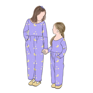 Tuta Intera Casual Personalizzata, Comoda e Traspirante, a Maniche Lunghe con Schiena Scoperta per Sorelle e Ragazze - Product Image 1