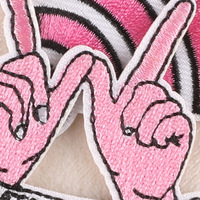Patch brodé rose pour bricolage vêtements Patch support adhésif pour vêtements