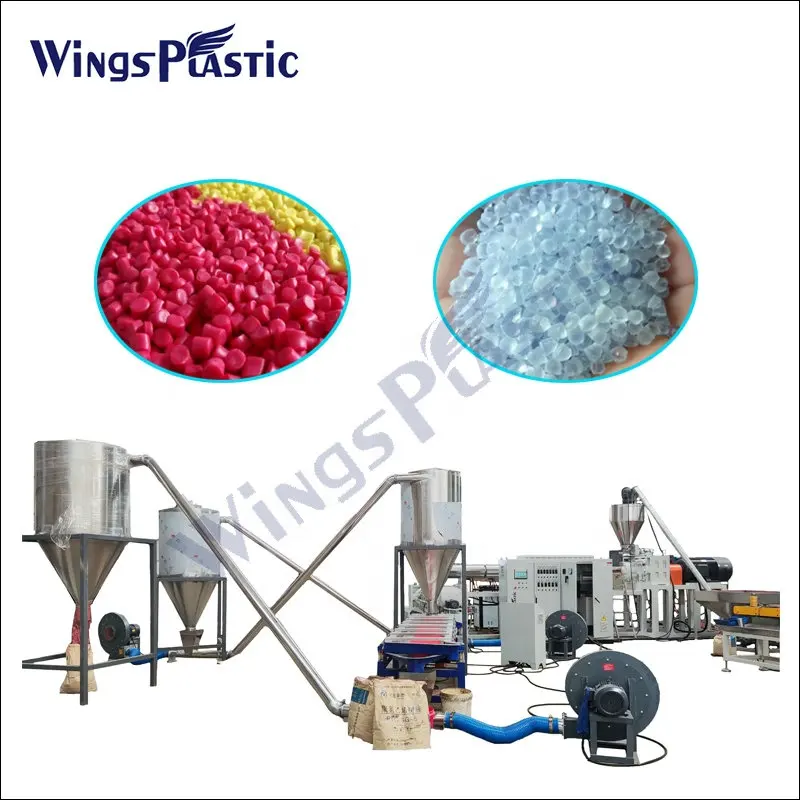 PVC UPVC CPVC twin screw extruder senyawa plastik granule mesin pelletisasi