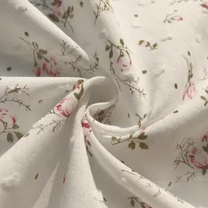 Kleurrijke Comfortabel Gevoel Geweven Dot Gebroken Bloemenprint Shirting Bloemen Katoen Voor Vrouwen