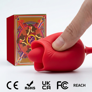 10 Anni di Servizio OEM ODM, 3 Colori Personalizzabili, <span class=keywords><strong>Vibratore</strong></span> Professionale FBA Prep 500mAh Retrattile in Silicone a Forma di Rosa - Product Image 4
