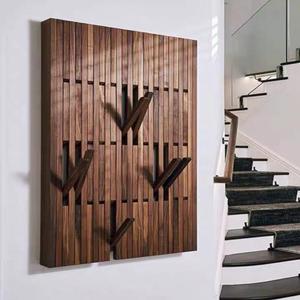 Wooden Wall Mounted Coat Rack Rectangle Custom Made Durable Home Decor <b>Storage</b> Hook For <b>Clothes</b> Hat Key - Product Image 2